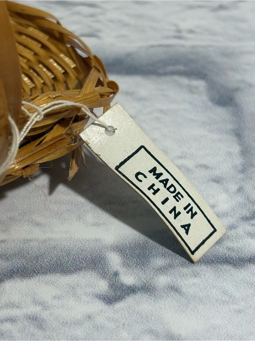 Vintage miniature woven wicker decorative hand baskets (set of 2)